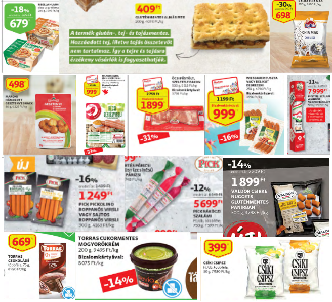 Auchan akciós gluténmentes termékek