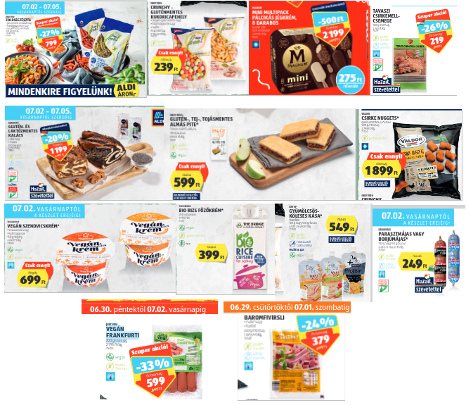 Aldi gluténmentes termékek