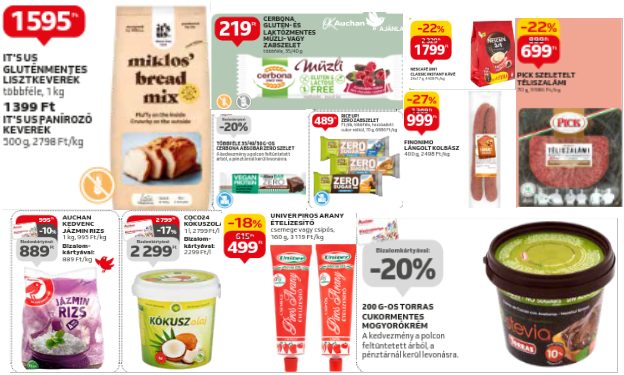 Auchan akció gluténmentes termékek