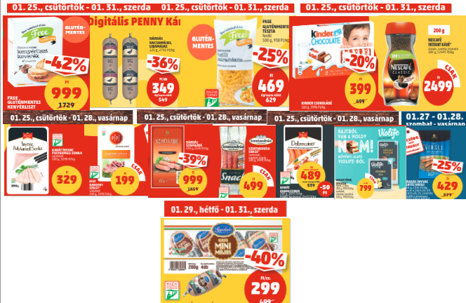 Penny akciós gluténmentes termékek