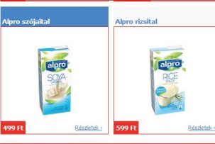 Alpro növényi, gluténmentes italok akciója a Tescoban