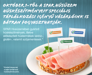 2014. október 1-től a SPAR húsüzem termékei gluténmentesek.