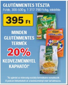Auchan 20% kedvezmény gluténmentes termékekre