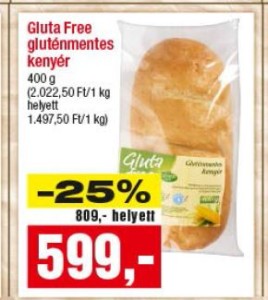 gluténmentes kenyér Gluta free