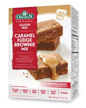 Orgran Gluténmentes Brownie süteménypor mix karamell ízű darabokkal 400g