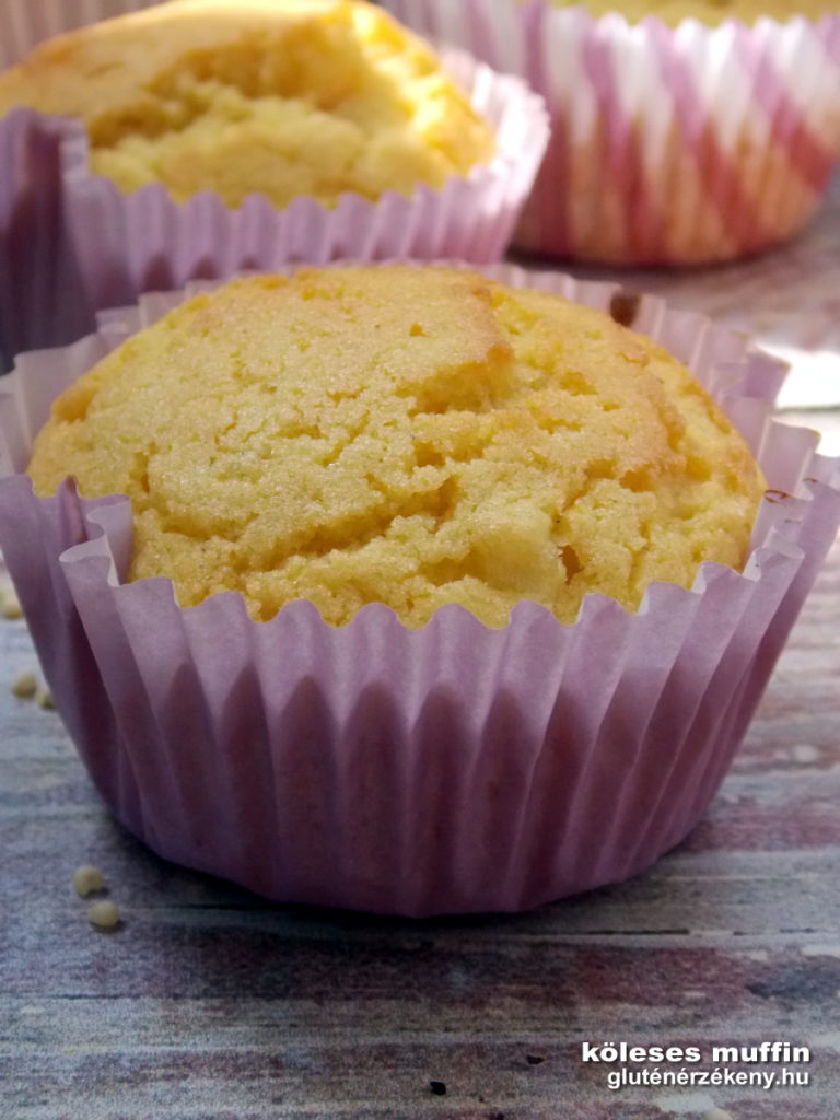Gluténmentes muffin recept kölessel, hozzáadott cukor nélkül, tejmentes