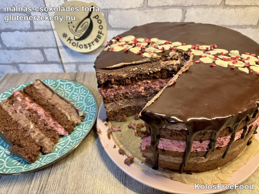 gluténmentes málnás-csokoládés torta recept