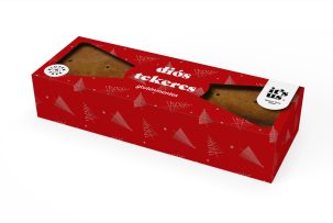 Gluténmentes diós bejgli tekercs karácsonyi csomagolásban